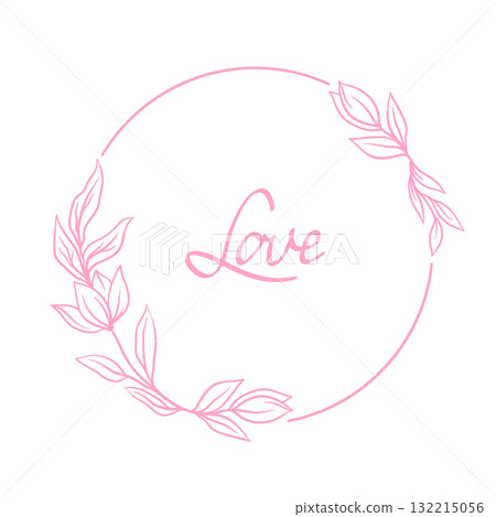 Wedding frame for invitation card. Marriage background with pretty stylized florals and flowers. 132215056