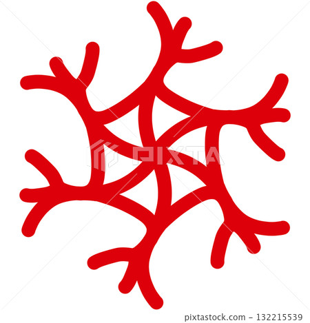 Red snowflakes with unique shapes 132215539