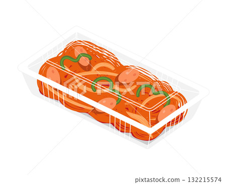 食品包裝中的那不勒斯起司插圖 食品包裝中的那不勒斯起司插圖 132215574