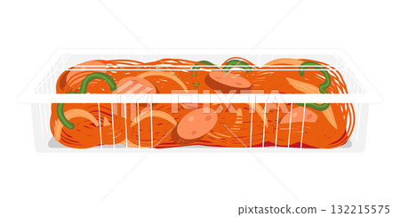 食品包裝中的那不勒斯起司插圖 食品包裝中的那不勒斯起司插圖 132215575