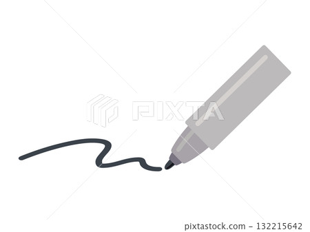 Vector illustration set of black pen and writing marks 132215642