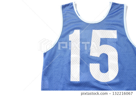 Blue bib photographed against a white background Blue bib photographed against a white background 132216067