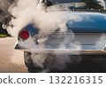 Thick smoke rising from the car engine.AI Generated 132216315