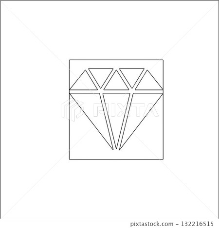 Minimal Diamond Outline Inside Square, Modern Logo Icon for Jewelry, Fashion, and Design Creative Branding 132216515