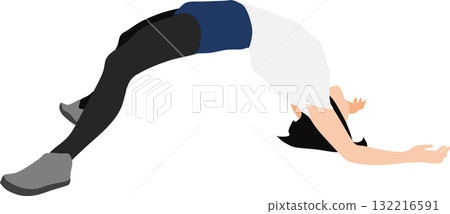 Illustration of a woman on a diet (stretching) Illustration of a woman on a diet (stretching) 132216591