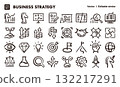 Business strategy, hand-drawn icon illustration set. EPS version can be edited to change line thickness, etc. 132217291
