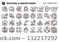 Hand-drawn icon illustration set for telework and remote work. EPS version can be edited to change line thickness, etc. 132217292