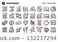 Investment and business hand-drawn icon illustration set. EPS version can be edited to change line thickness, etc. 132217294