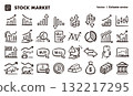 Stock investment, business hand-drawn icon illustration set. EPS version can be edited to change line thickness, etc. 132217295