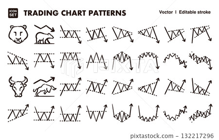 Hand-drawn icon illustration set for trading patterns and chart analysis. EPS version allows you to edit line thickness, etc. Hand-drawn icon illustration set for trading patterns and chart analysis. EPS version allows you to edit line thickness, etc. 132217296