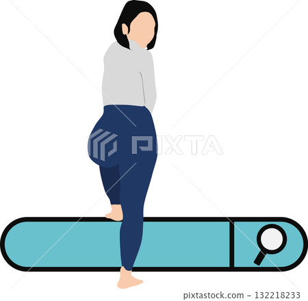 Illustration of searching keywords on a computer Illustration of searching keywords on a computer 132218233