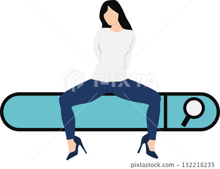 Illustration of searching keywords on a computer Illustration of searching keywords on a computer 132218235