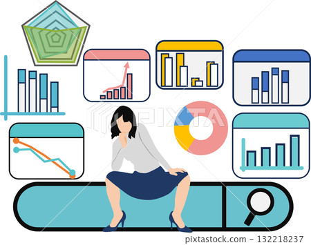 Illustration of searching keywords on a computer 132218237