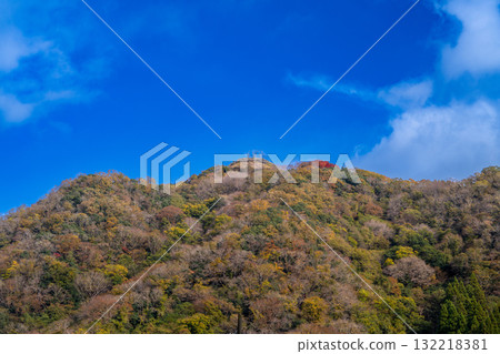 兵庫縣佐用郡佐用町深秋裡上城遠景 132218381