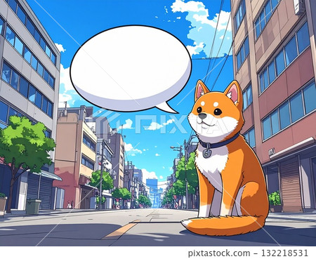帶有對話泡泡的狗的插圖 帶有對話泡泡的狗的插圖 132218531