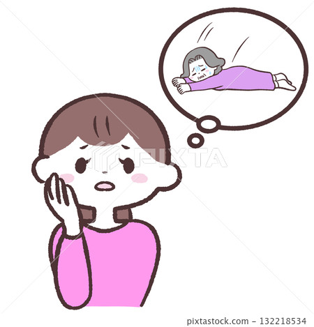 一位女士擔心退休生活 一位女士擔心退休生活 132218534