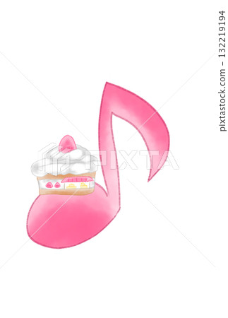 Musical note with cake shop Musical note with cake shop 132219194