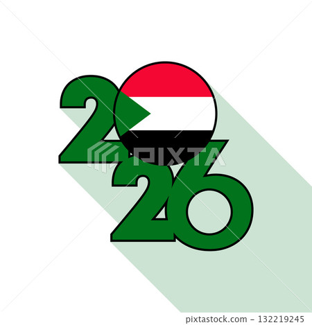 2026 Long Shadow Banner with Sudan Flag Inside. 2026 Long Shadow Banner with Sudan Flag Inside. 132219245