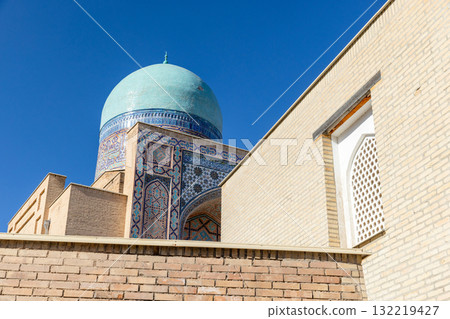 Architecture of Samarkand, Uzbekistan. Exteriors of Shah-i-Zinda Ensemble 132219427