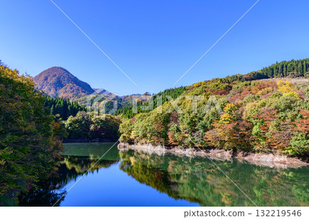 Autumn: Futatsuishi Dam in Miyagi Prefecture Autumn: Futatsuishi Dam in Miyagi Prefecture 132219546