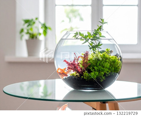 Illuminated natural aqua terrarium Illuminated natural aqua terrarium 132219729