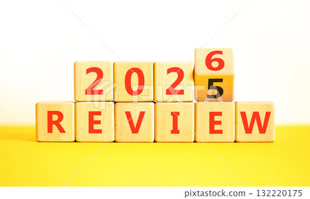 2026 Review symbol. Concept words 2026 Review on beautiful wooden blocks. Beautiful white and yellow paper background. Business and 2026 review concept. Copy space. 2026 Review symbol. Concept words 2026 Review on beautiful wooden blocks. Beautiful white and yellow paper background. Business and 2026 review concept. Copy space. 132220175