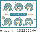 Hand-drawn girl face illustration in color 132222140