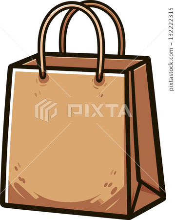 Simple brown paper bag illustration Simple brown paper bag illustration 132222315