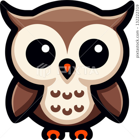 棕色貓頭鷹圖標 132222319