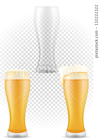 beer in mug transparent cartoon stock vector illustration isolated 132222322