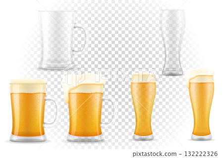 beer in mug transparent cartoon stock vector illustration isolated 132222326