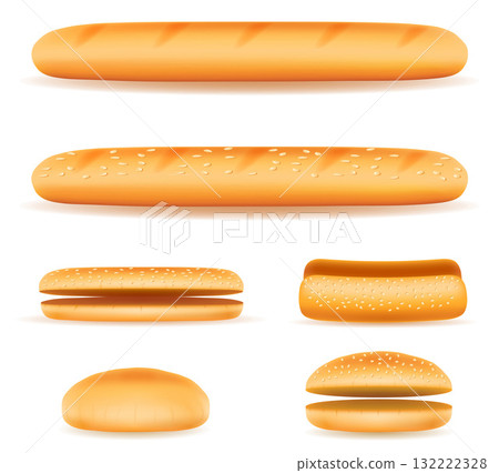 bun bread fresh crisp cartoon stock vector illustration isolated 132222328