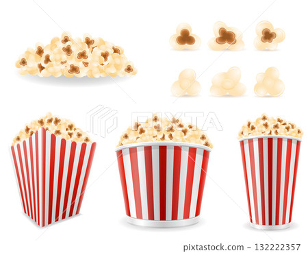 popcorn and striped cardboard package cartoon stock vector illustration isolated popcorn and striped cardboard package cartoon stock vector illustration isolated 132222357