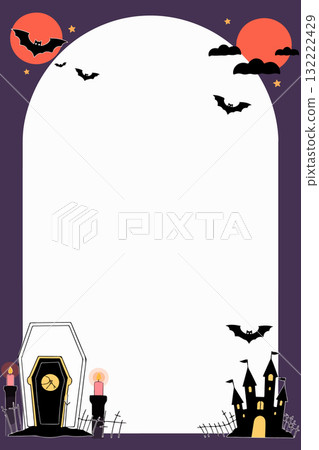 Halloween Night Scene with Bats and Tomb Halloween Night Scene with Bats and Tomb 132222429