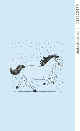 Running Horse in the Rain Running Horse in the Rain 132222479