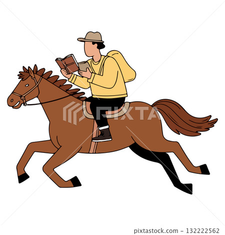 Man Reading on Horseback Man Reading on Horseback 132222562