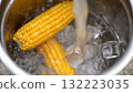 A taste of summer, the contrast between bright yellow corn and clear ice A taste of summer, the contrast between bright yellow corn and clear ice 132223035