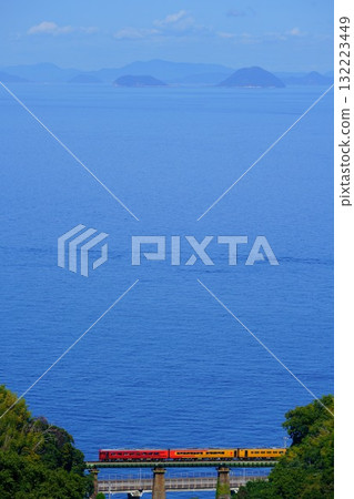 Iyonada Monogatari: A sightseeing train overlooking the blue sea Iyonada Monogatari: A sightseeing train overlooking the blue sea 132223449