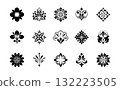 Flower icons set. Isolated elements for design. Vector graphics. 132223505