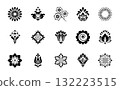 Flower icons set. Isolated elements for design. Vector graphics. 132223515