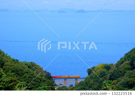 [Scenery with the sea and train] Iyonada Monogatari 132223516