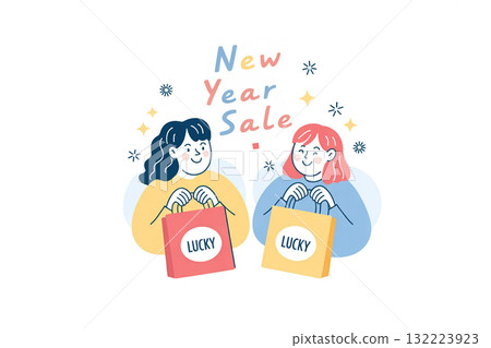 Women buying lucky bags during the New Year's sale 132223923