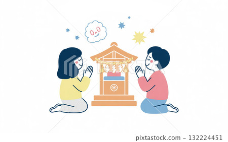 People praying at the shrine, praying for victory 132224451
