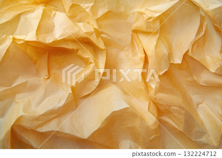 Crumpled Texture of Yellow Paper with Soft Lighting and Intricate Creases and Folds Crumpled Texture of Yellow Paper with Soft Lighting and Intricate Creases and Folds 132224712