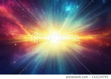 Vibrant Explosion of Light and Color in Deep Space with Stars and Galactic Nebulae 132224745