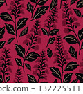 Hand drawn summer floral background. Botanical seamless pattern made of abstract flowers. Sketch drawing. Vintage style. Good for bedding, textile 132225511