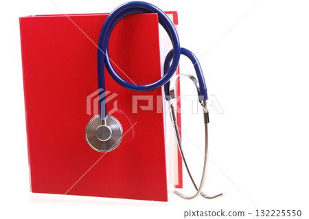 Blue stethoscope isolated on white 132225550