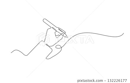 Illustration of a hand and pen drawing Illustration of a hand and pen drawing 132226177