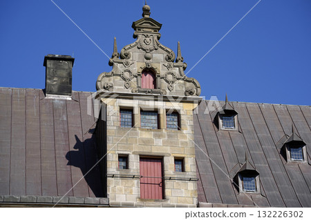 Detail of tower of Kromborg castle know as hamlet shakespeare legend fortress 132226302