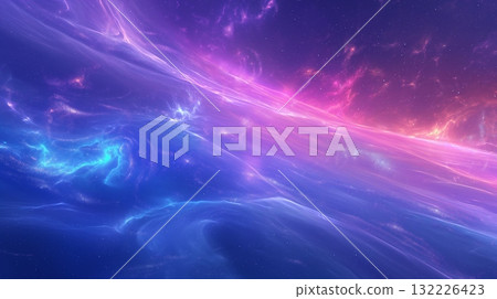 Colorful cosmic nebula with shining stars. Abstract glowing galaxy background for science, space 132226423